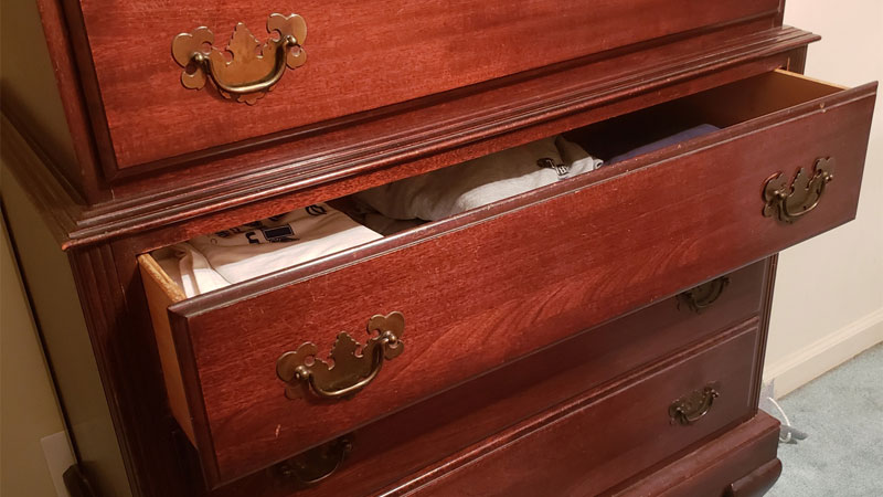 mouse in dresser drawer